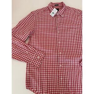 J. Crew Men's Slim Fit Untucked Pink Checked Shirt Cotton NWT Size Medium $90